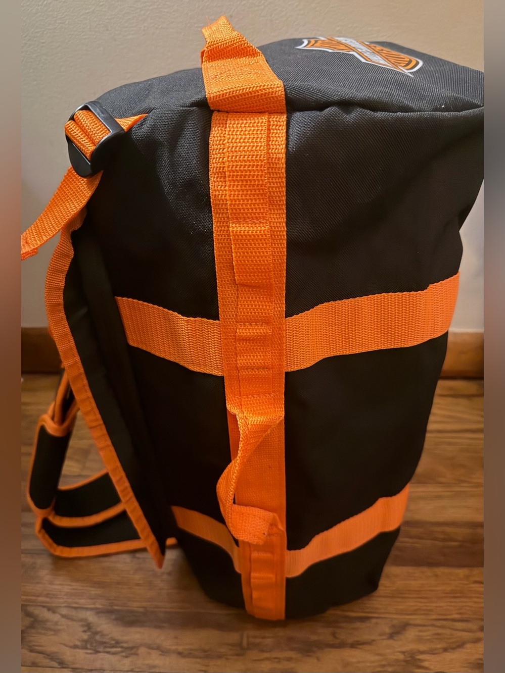 Harley Davidson  Black and Orange Backpack Tote